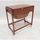 Mid century BR Gelsted Danish teak sewing trolley, the rectangular top above single drawer and