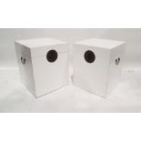 Pair of modern Oka white painted Chinese-style trunks, 50cm x 60cm x 50cm deep (2)