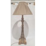 Table lamp in the rococo taste with green pleated shade
