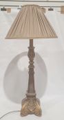 Table lamp in the rococo taste with green pleated shade