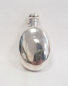 George V silver hip flask of oval plain form, Birmingham 1910, maker's mark worn, 2oz approx