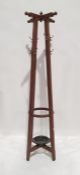 Hat, coat and umbrella stand in Eastern hardwood, 188cm high