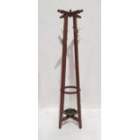 Hat, coat and umbrella stand in Eastern hardwood, 188cm high