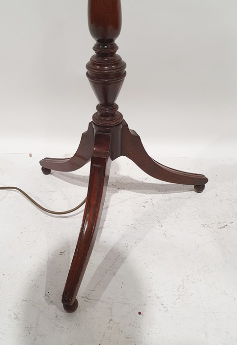 20th century mahogany standard lamp on swept and reeded supports to ball feet - Image 3 of 3