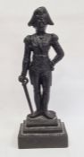 Cast iron model of a military figure on stepped base, 41cm high