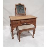 20th century oak chest of two short over three long drawers, a dressing table, a dressing table