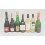 Three bottles of sparkling cocktails including Kir Royale, a 2016 Ferdinand Pieroth riesling and