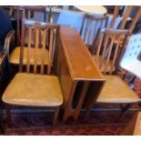 Mid century drop-leaf table and four chairs, probably G-Plan (5)