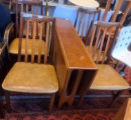 Mid century drop-leaf table and four chairs, probably G-Plan (5)