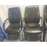 Two office chairs with curved arm rests (2)