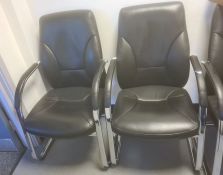 Two office chairs with curved arm rests (2)