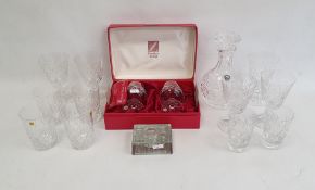 Stuart Crystal "Sandringham" decanter, a pair of Cristallerie Zwiesel cut glass brandy glasses in
