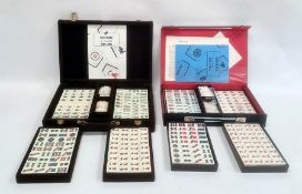 Two boxed Mahjong sets