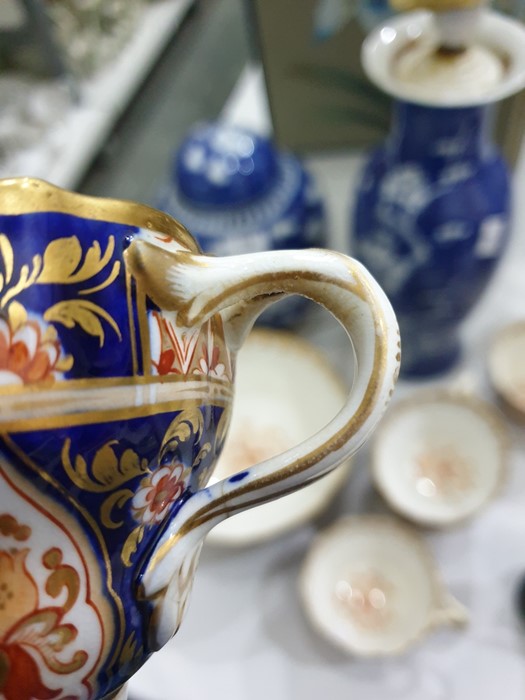 English porcelain Imari pattern part tea service of fluted form, 1820's, printed and painted in gilt - Image 13 of 36