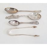 Victorian silver tablespoon, London 1896, maker Josiah William & Co, 2oz approx, a pair of silver
