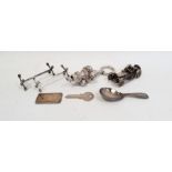 Victorian silver rattle, Birmingham 1893, with floral scrolling decoration with integral whistle and