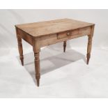 Early 20th century pine table on turned supports