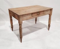 Early 20th century pine table on turned supports