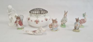 Three Beswick Beatrix Potter figures 'Timmy Tiptoes', 'Mrs Tittlemouse' and 'Town Mouse', a Royal