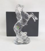 Waterford crystal model depicting a rearing horse, acid etched mark to base and retains original