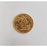 Victorian gold sovereign 1892
