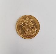 Victorian gold sovereign 1892