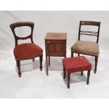 Two chairs, a stool and a pot cupboard (4)