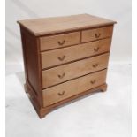 20th century oak chest of two short over three drawers, on bracket feet, 92cm x 91.5cm (Made mid