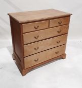 20th century oak chest of two short over three drawers, on bracket feet, 92cm x 91.5cm (Made mid