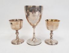 Pair of modern Irish silver goblets by The Royal Irish Silver Company, Dublin 1969, the plain