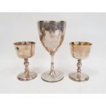 Pair of modern Irish silver goblets by The Royal Irish Silver Company, Dublin 1969, the plain