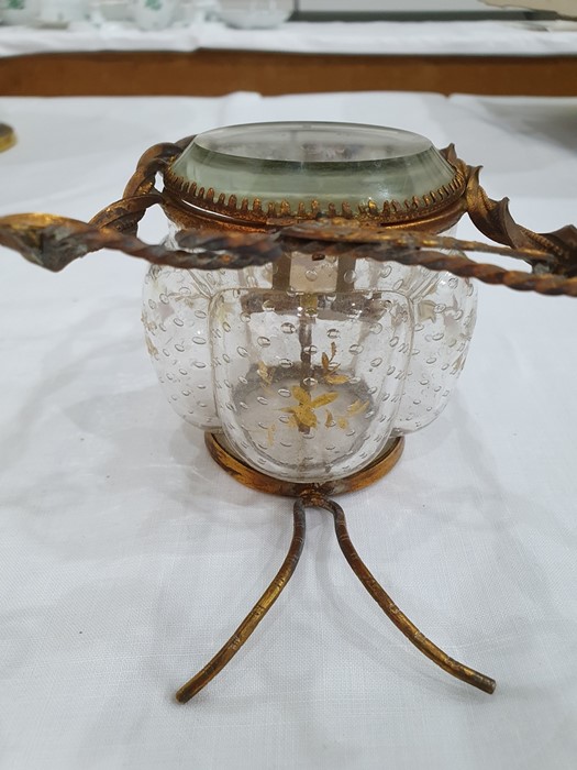 Probably French, gilt metal and painted glass lobed barrel shaped display stand, possibly for a - Image 18 of 23