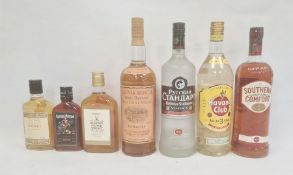 Selection of spirits including litre bottles of Havana Club rum, Southern Comfort Imperial