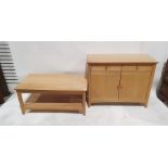 20th century oak sideboard, the rectangular top above two drawers and two cupboard doors and