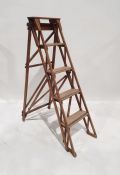 Antique set of folding ladders with four steps