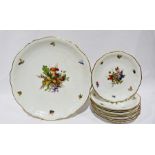 Rosenthal part dessert set comprising one large serving dish and eight plates, all of shaped