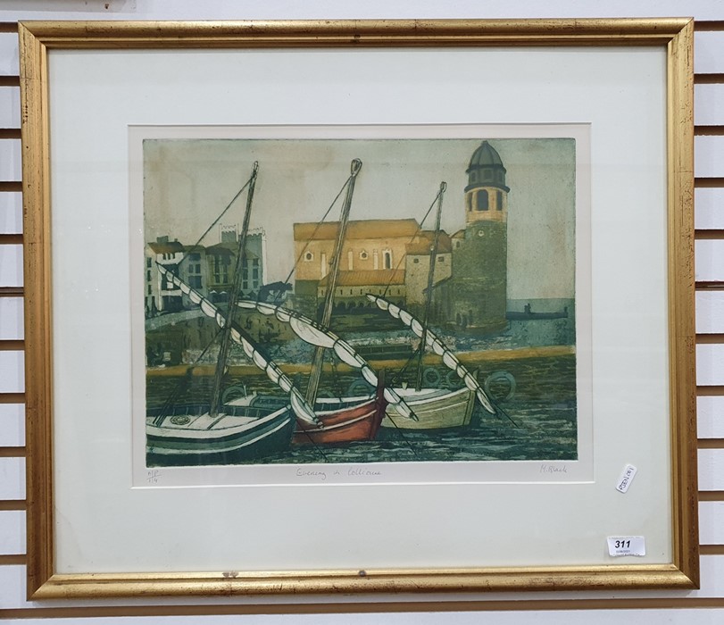 Maureen Black - 20th century Artist proof etching "Evening in Collioune", signed and titled in - Image 3 of 6