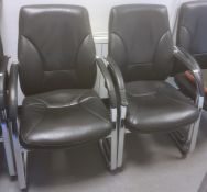 Two office chairs with curved arm rests (2)