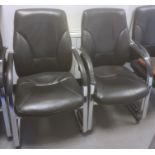 Two office chairs with curved arm rests (2)