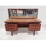 20th century teak G-Plan 'Fresco' bedroom suite to include dressing table, a wardrobe, two bedside