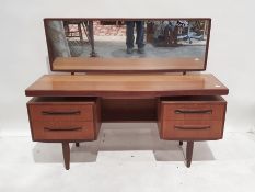 20th century teak G-Plan 'Fresco' bedroom suite to include dressing table, a wardrobe, two bedside