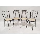 Set of four modern metal-framed chairs in the bentwood-style (4)