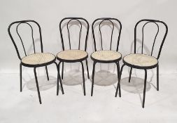 Set of four modern metal-framed chairs in the bentwood-style (4)