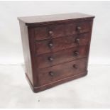 19th century mahogany chest of two short over three long drawers, the rectangular top with rounded