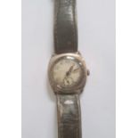 20th century Crusader silver-coloured metal wristwatch with subsidiary seconds dial