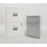 Small grey two-drawer filing cabinet and another white two-drawer cabinet (2)