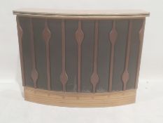 20th century home bar with melamine top, vinyl front, 126cm x 96cm