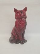 Royal Doulton flambe veined seated cat, 27cm high Condition ReportSome wear to base, no other