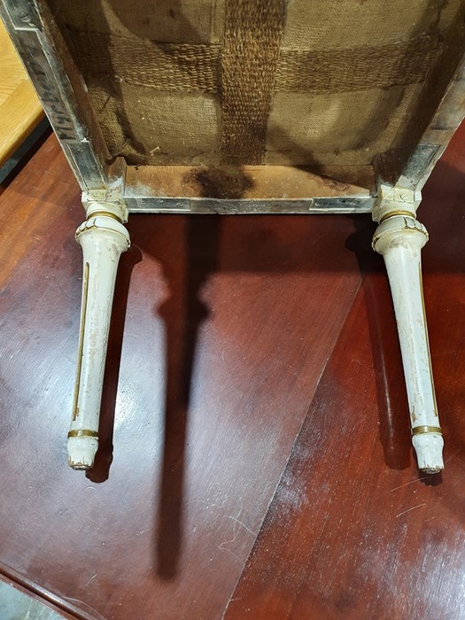 Pair of Swedish-style stools with cream upholstered overstuffed seats, on carved and fluted supports - Image 15 of 26