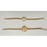 Lady's 9ct gold Audax bracelet watch, on gold-plated snake bracelet and a lady's 9ct gold Olvino